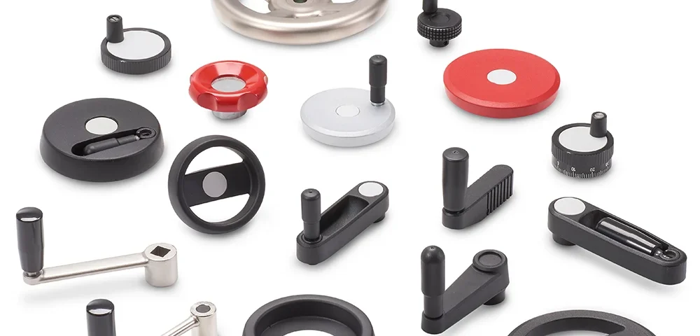 Ganter Norm koneosat, kammet ja käsipyörät