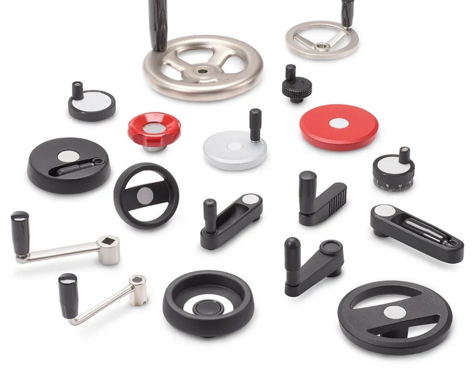 Ganter Norm koneosat, kammet ja käsipyörät