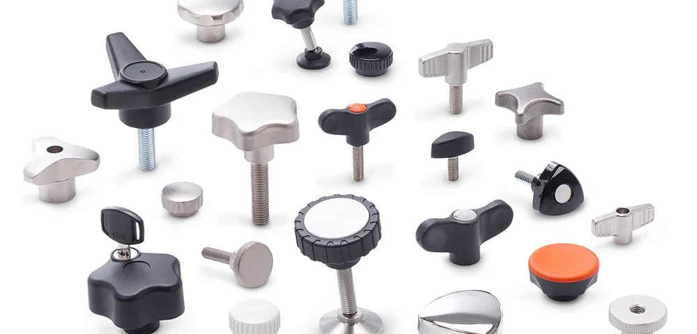 Ganter Norm koneosat, siipivääntimet, tähtivääntimet, siipimutterit