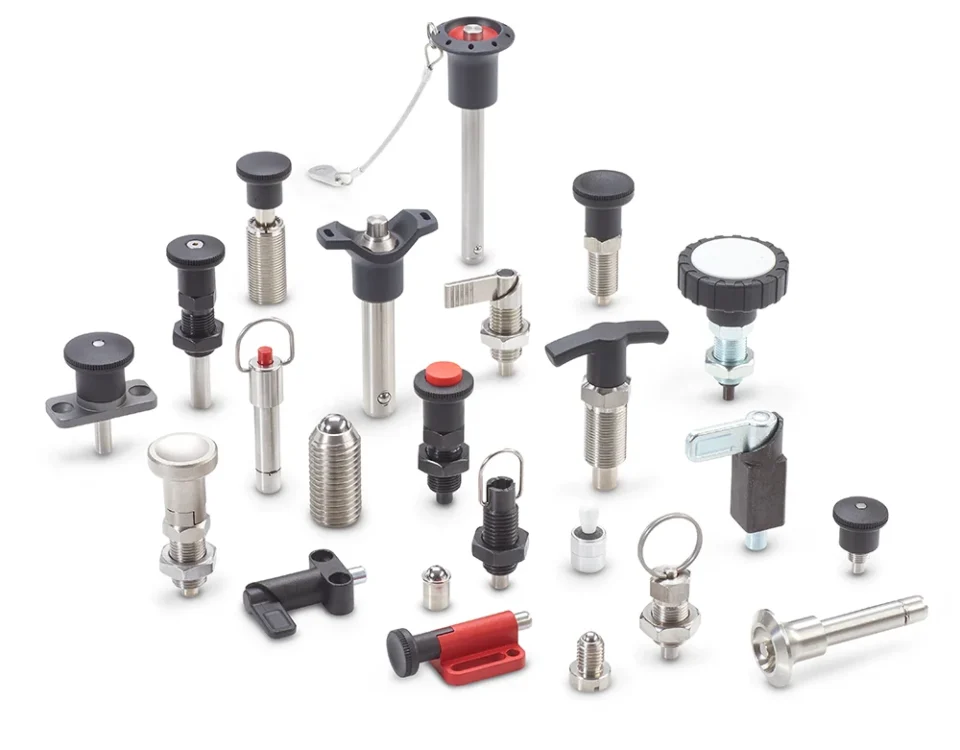 Ganter Norm koneosat, jousitapit, lukkotapit, paininruuvit