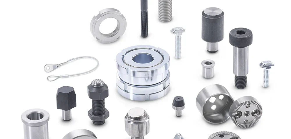 Ganter Norm koneosat, kääntöpultit, kiinnityspultit, olakeruuvit, kohdistusruuvit