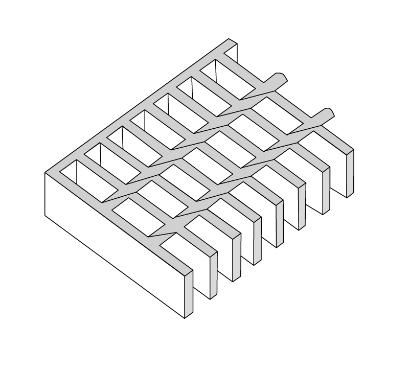 Ritilä matto KZN tiheä 15x76/30x2 6100x1000mm